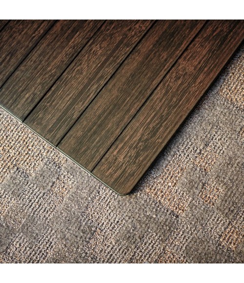 36X48 Java Standard Bamboo Chair Mat with lip - Rugs Town 36" x 48" Java Standard Bamboo Chair Mat with lip