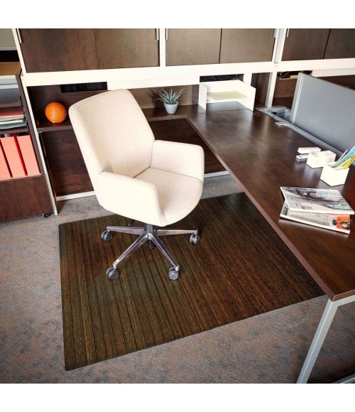 48X72 Java Standard Bamboo Chair Mat no lip - Rugs Town 48" x 72" Java Standard Bamboo Chair Mat no lip