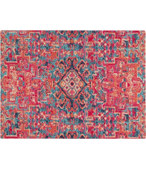 36X48 Merida Red & Blue 1/2 Rug'd Chair Mat - Rugs Town 36" x 48" Merida Red & Blue 1/2" Rug'd Chair Mat