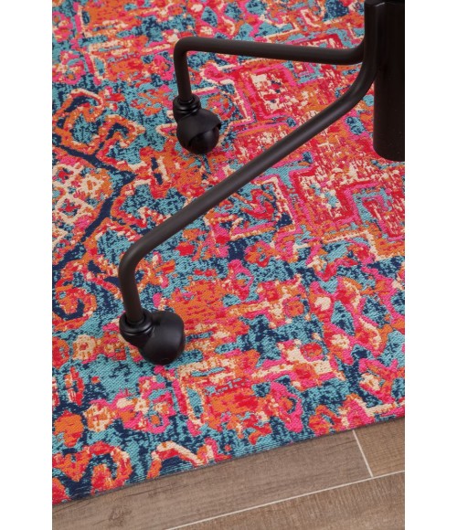 36X48 Merida Red & Blue 1/2 Rug'd Chair Mat - Rugs Town 36" x 48" Merida Red & Blue 1/2" Rug'd Chair Mat