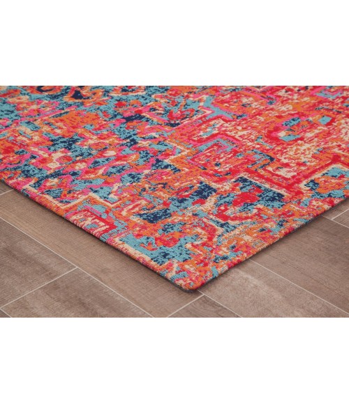 36X48 Merida Red & Blue 1/2 Rug'd Chair Mat - Rugs Town 36" x 48" Merida Red & Blue 1/2" Rug'd Chair Mat