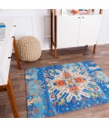 Anji Mountain Chair Mat ® Rug Anji Mountain 36" x 48" Las Cruces Blue & Orange 1/4" Rug'd Chair Mat ®