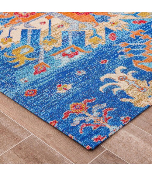 Anji Mountain Chair Mat ® Rug Anji Mountain 36" x 48" Las Cruces Blue & Orange 1/4" Rug'd Chair Mat ®