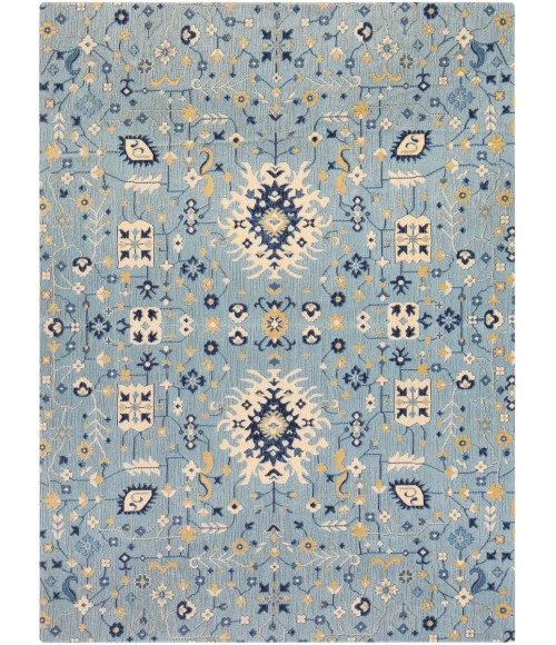 36X48 Tabriz Blue & Beige 1/2 Rug'd Chair Mat - Rugs Town 36" x 48" Tabriz Blue & Beige 1/2" Rug'd Chair Mat