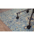 36X48 Tabriz Blue & Beige 1/2 Rug'd Chair Mat - Rugs Town 36" x 48" Tabriz Blue & Beige 1/2" Rug'd Chair Mat