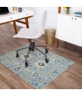 Anji Mountain 40" x 54" Tabriz Blue & Beige 1/2" Rug'd Chair Mat ®