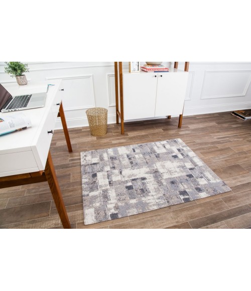 36X48 Aarhus Beige Brown & Gray 1/2 Rug'd Chair Mat - Rugs Town 36" x 48" Aarhus Beige Brown & Gray 1/2" Rug'd Chair Mat