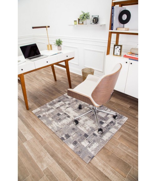 36X48 Aarhus Beige Brown & Gray 1/2 Rug'd Chair Mat - Rugs Town 36" x 48" Aarhus Beige Brown & Gray 1/2" Rug'd Chair Mat