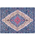 36X48 Porto Blue & Red 1/2 Rug'd Chair Mat - Rugs Town 36" x 48" Porto Blue & Red 1/2" Rug'd Chair Mat