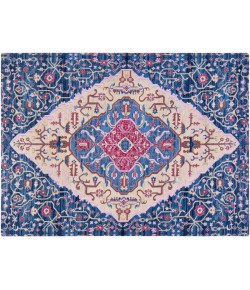Anji Mountain 36 in. X 48 in. Porto Blue & Red 1/2 in. Rug ft. d Chair Mat 