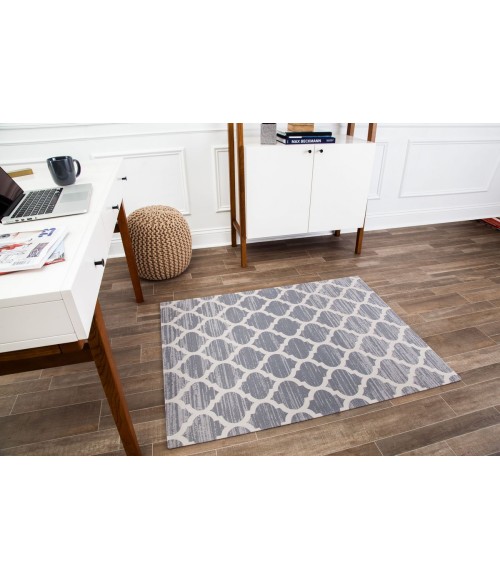 36X48 Mitte Gray & Beige 1/2 Rug'd Chair Mat - Rugs Town 36" x 48" Mitte Gray & Beige 1/2" Rug'd Chair Mat
