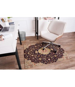 Anji Mountain 36 in. X 48 in. Altamira Brown, Orange & Black 1/2 in. Rug ft. d Chair Mat 