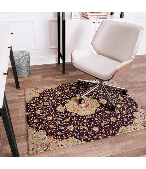 Anji Mountain Chair Mat ® Rug Anji Mountain 36" x 48" Altamira Brown, Orange & Black 1/4" Rug'd Chair Mat ®