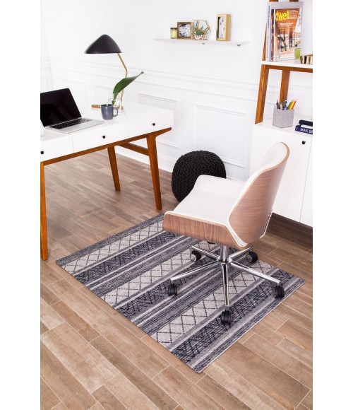 36X48 Alesund Beige & Gray 1/2 Rug'd Chair Mat - Rugs Town 36" x 48" Alesund Beige & Gray 1/2" Rug'd Chair Mat