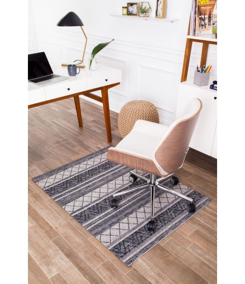 36X48 Alesund Beige & Gray 1/2 Rug'd Chair Mat - Rugs Town 36" x 48" Alesund Beige & Gray 1/2" Rug'd Chair Mat