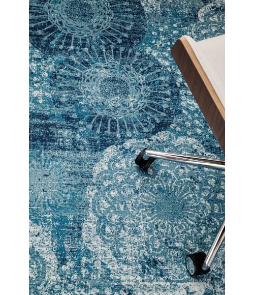 36X48 Maldives Blue & Ivory 1/2 Rug'd Chair Mat - Rugs Town 36" x 48" Maldives Blue & Ivory 1/2" Rug'd Chair Mat