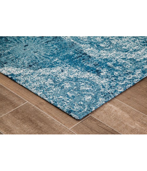 36X48 Maldives Blue & Ivory 1/2 Rug'd Chair Mat - Rugs Town 36" x 48" Maldives Blue & Ivory 1/2" Rug'd Chair Mat