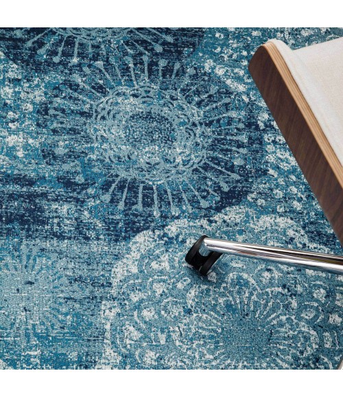 Anji Mountain Chair Mat ® Rug Anji Mountain 40" x 54" Maldives Blue & Ivory 1/2" Rug'd Chair Mat ®