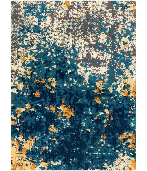 36X48 Bilbao Blue & Orange 1/2 Rug'd Chair Mat - Rugs Town 36" x 48" Bilbao Blue & Orange 1/2" Rug'd Chair Mat