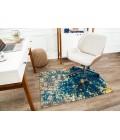 36X48 Bilbao Blue & Orange 1/2 Rug'd Chair Mat - Rugs Town 36" x 48" Bilbao Blue & Orange 1/2" Rug'd Chair Mat
