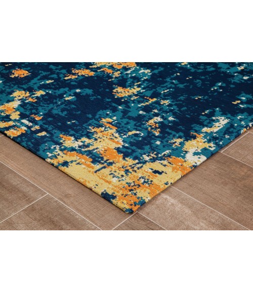36X48 Bilbao Blue & Orange 1/2 Rug'd Chair Mat - Rugs Town 36" x 48" Bilbao Blue & Orange 1/2" Rug'd Chair Mat