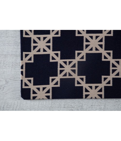 36X48 Aberdeen Navy Blue & Tan 1/2 Rug'd Chair Mat - Rugs Town 36" x 48" Aberdeen Navy Blue & Tan 1/2" Rug'd Chair Mat
