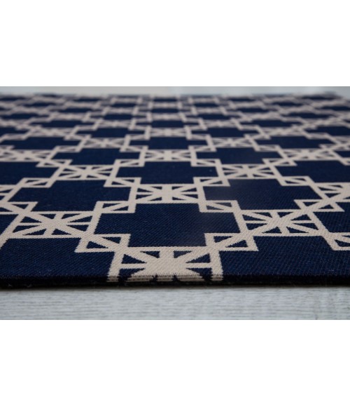 36X48 Aberdeen Navy Blue & Tan 1/2 Rug'd Chair Mat - Rugs Town 36" x 48" Aberdeen Navy Blue & Tan 1/2" Rug'd Chair Mat