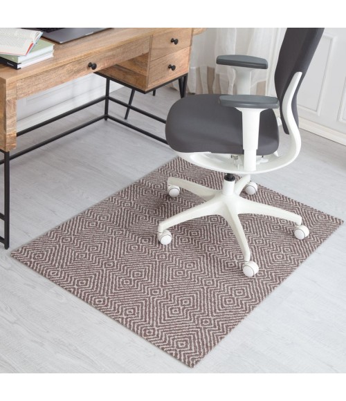 36X48 LuXor Brown & Ivory 1/2 Rug'd Chair Mat - Rugs Town 36" x 48" Luxor Brown & Ivory 1/2" Rug'd Chair Mat