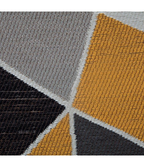 Anji Mountain Chair Mat ® Rug Anji Mountain 36" x 48" Figueres Yellow & Gray 1/4" Rug'd Chair Mat ®