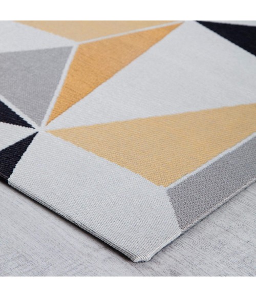 Anji Mountain Chair Mat ® Rug Anji Mountain 36" x 48" Figueres Yellow & Gray 1/4" Rug'd Chair Mat ®