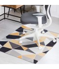 Anji Mountain Chair Mat ® Rug Anji Mountain 36" x 48" Figueres Yellow & Gray 1/4" Rug'd Chair Mat ®