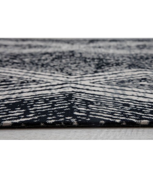 36X48 Smiljan Black & White 1/2 Rug'd Chair Mat - Rugs Town 36" x 48" Smiljan Black & White 1/2" Rug'd Chair Mat