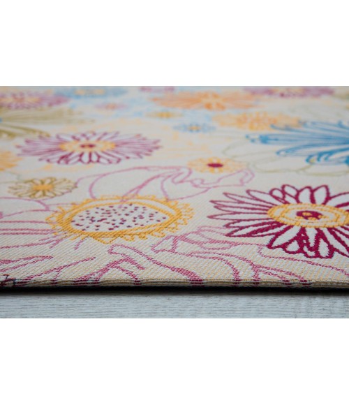 36X48 Keukenhof Cream & Multi 1/2 Rug'd Chair Mat - Rugs Town 36" x 48" Keukenhof Cream & Multi 1/2" Rug'd Chair Mat