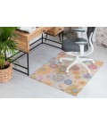 36X48 Keukenhof Cream & Multi 1/2 Rug'd Chair Mat - Rugs Town 36" x 48" Keukenhof Cream & Multi 1/2" Rug'd Chair Mat