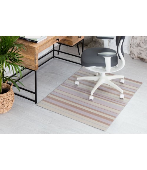 36X48 Avalon Blue & Brown 1/2 Rug'd Chair Mat - Rugs Town 36" x 48" Avalon Blue & Brown 1/2" Rug'd Chair Mat
