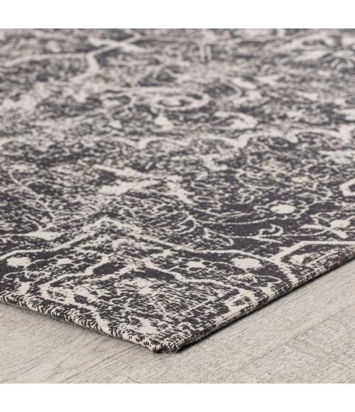 36X48 La Cienega Black & White 1/4 Rug'd Chair Mat - Rugs Town 36" x 48" La Cienega Black & White 1/4" Rug'd Chair Mat