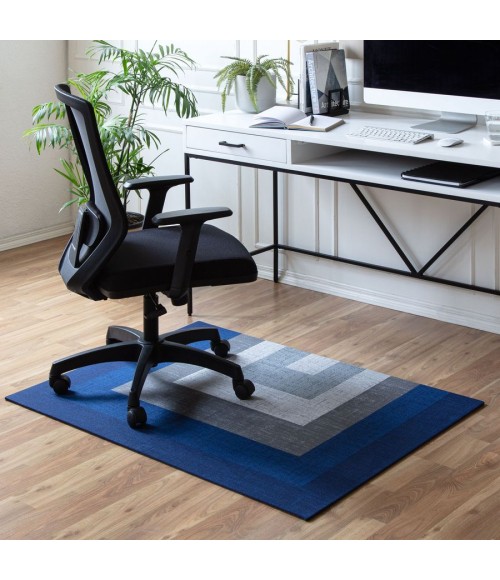 36X48 Mercury Blue & Gray 1/2 Rug'd Chair Mat - Rugs Town 36" x 48" Mercury Blue & Gray 1/2" Rug'd Chair Mat