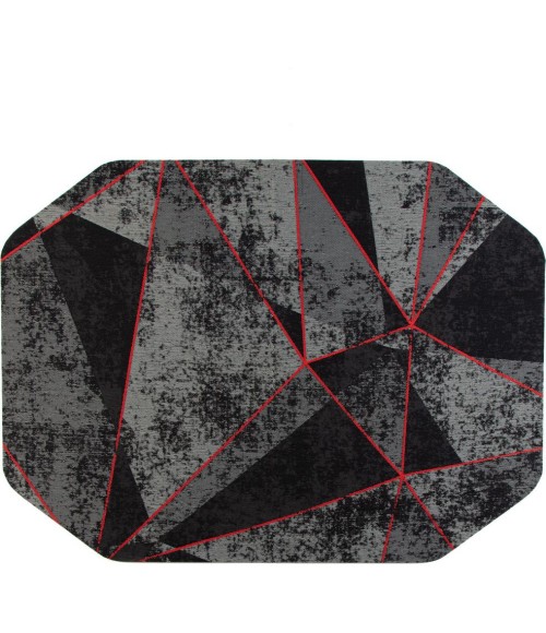 36" x 48" Cracked Ice Red LED Gaming Rug'd Chair Mat 