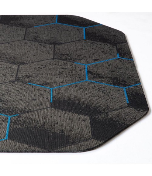 36X48 Kaleidoscope Blue LED Gaming Rug'd Chair Mat - Rugs Town 36" x 48" Kaleidoscope Blue LED Gaming Rug'd Chair Mat