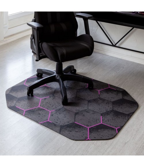 36X48 Kaleidoscope Purple LED Gaming Rug'd Chair Mat - Rugs Town 36" x 48" Kaleidoscope Purple LED Gaming Rug'd Chair Mat