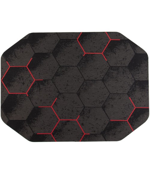 36" x 48" Kaleidoscope Red LED Gaming Rug'd Chair Mat 