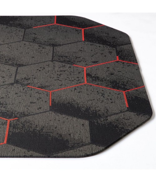 36" x 48" Kaleidoscope Red LED Gaming Rug'd Chair Mat 