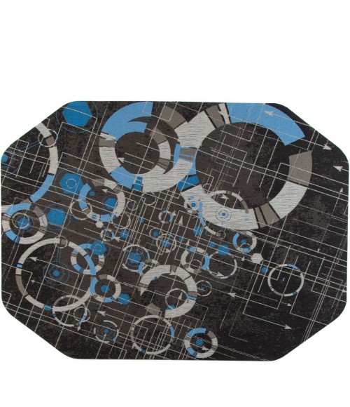 36X48 Refracted Blue LED Gaming Rug'd Chair Mat - Rugs Town 36" x 48" Refracted Blue LED Gaming Rug'd Chair Mat