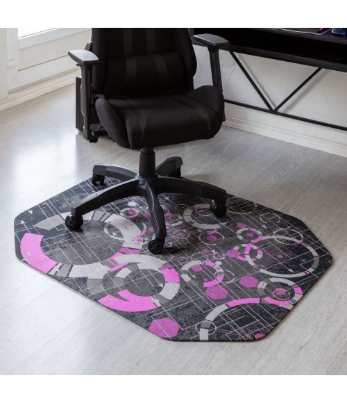 36X48 Refracted Purple LED Gaming Rug'd Chair Mat - Rugs Town 36" x 48" Refracted Purple LED Gaming Rug'd Chair Mat