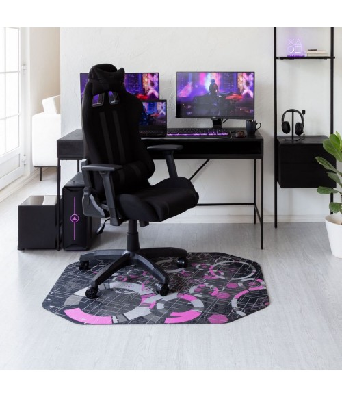 36X48 Refracted Purple LED Gaming Rug'd Chair Mat - Rugs Town 36" x 48" Refracted Purple LED Gaming Rug'd Chair Mat