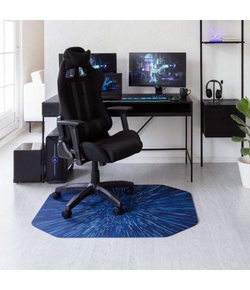 36X48 GalaXy Blue LED Gaming Rug'd Chair Mat - Rugs Town 36" x 48" Galaxy Blue LED Gaming Rug'd Chair Mat