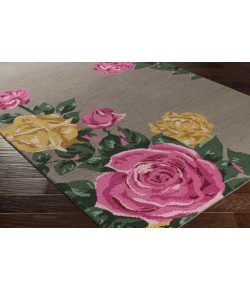 Surya Botany BOT2477 Taupe Bright Pink Area Rug 9 ft. X 13 ft. Rectangle