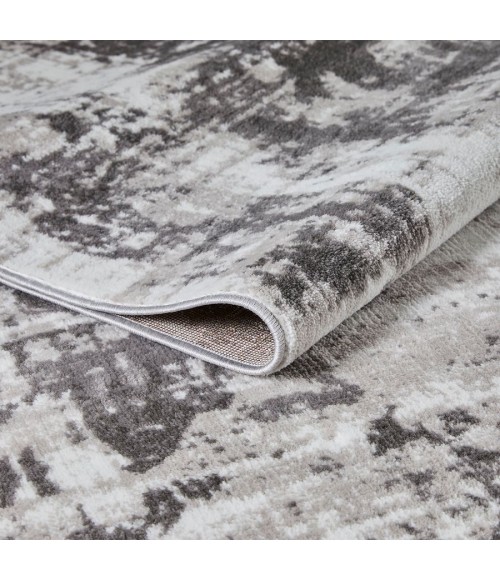 Loomaknoti Rhane Vearali Gray/Cream ER002 9 ft. 10 in. X 12 ft. 10 in. Rectangle Rug