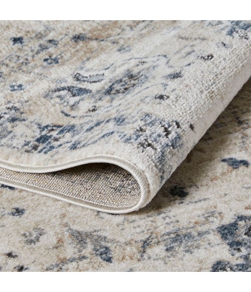 Loomaknoti Kehleigh Aylesh Cream/Blue EK016 9 ft. 10 in. X 12 ft. 10 in. Rectangle Rug