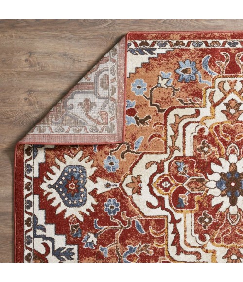 Loomaknoti Alsbrooke Zailorn Orange/Red EA006 6 ft. 7 in. X 9 ft. 2 in. Rectangle Rug